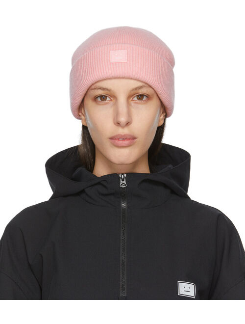 Acne Studios SSENSE Exclusive Pink Wool Patch Beanie