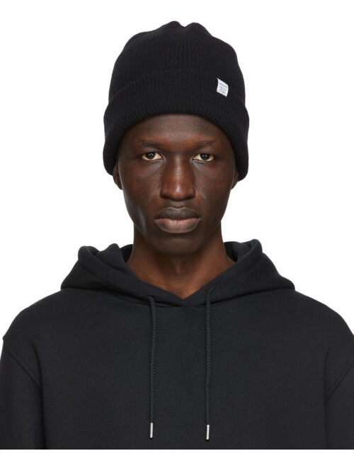 Norse Projects Black Merino Wool Norse Beanie