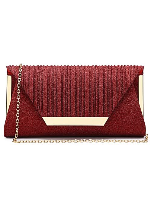 Dasein Glitter Clutch Purses Women Evening Bags Flap Envelope Cluthes Formal Handbags Wedding Party Prom Purse