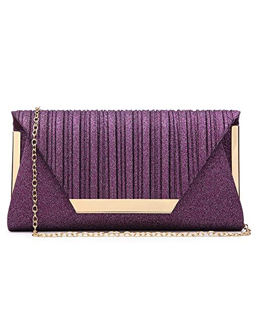 Dasein Glitter Clutch Purses Women Evening Bags Flap Envelope Cluthes Formal Handbags Wedding Party Prom Purse