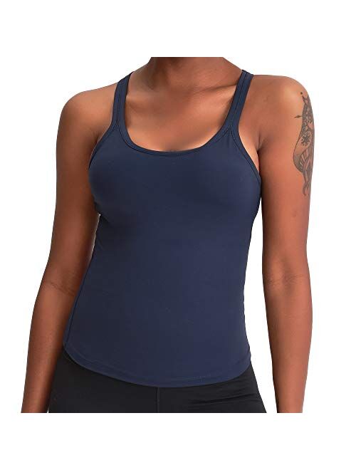 Lemedy Women Racerback Tank Tops Built in Bra Workout Activewear Camisole