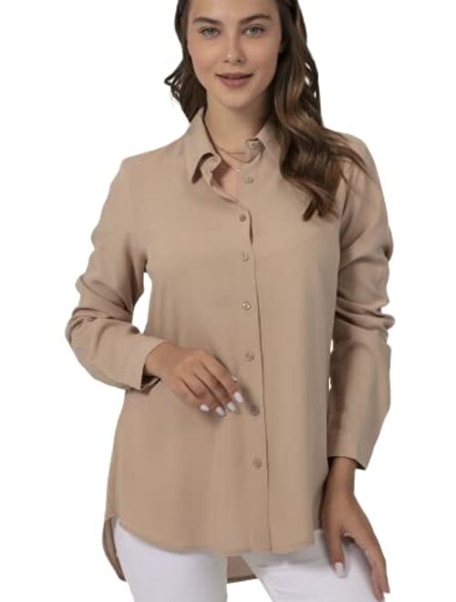 Blouses for Women Fashion, Casual Long Sleeve Button Down Shirts Tops, XS-3XL