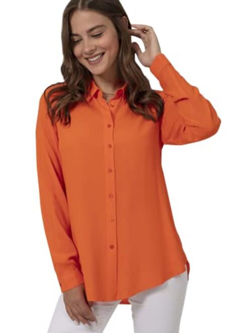 Blouses for Women Fashion, Casual Long Sleeve Button Down Shirts Tops, XS-3XL