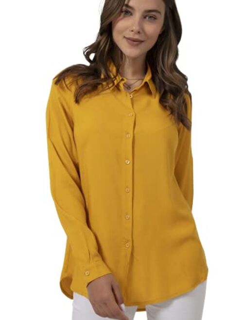 Blouses for Women Fashion, Casual Long Sleeve Button Down Shirts Tops, XS-3XL