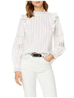 find. Women's Long Sleeve Lace Trim Blouse