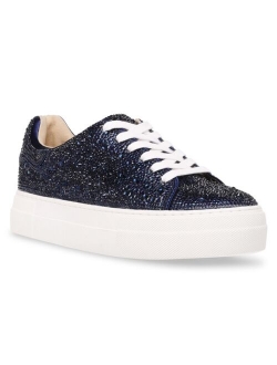 SB-Sidny Silver Rhinestone Glitter Platform Sneakers