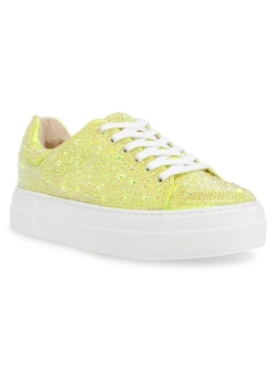 SB-Sidny Silver Rhinestone Glitter Platform Sneakers