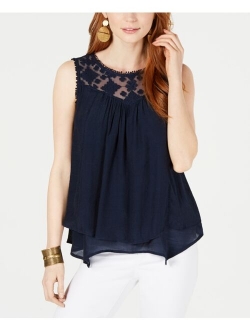 Style & Co Lace-Trim Swing Top, Created for Macy's