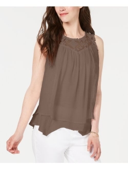 Style & Co Lace-Trim Swing Top, Created for Macy's