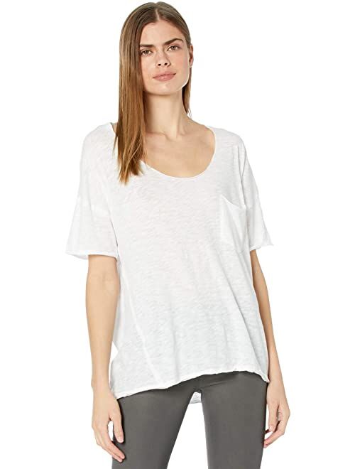 Free People Cotton And Polyester Short sleeve With Scoop Neck Top