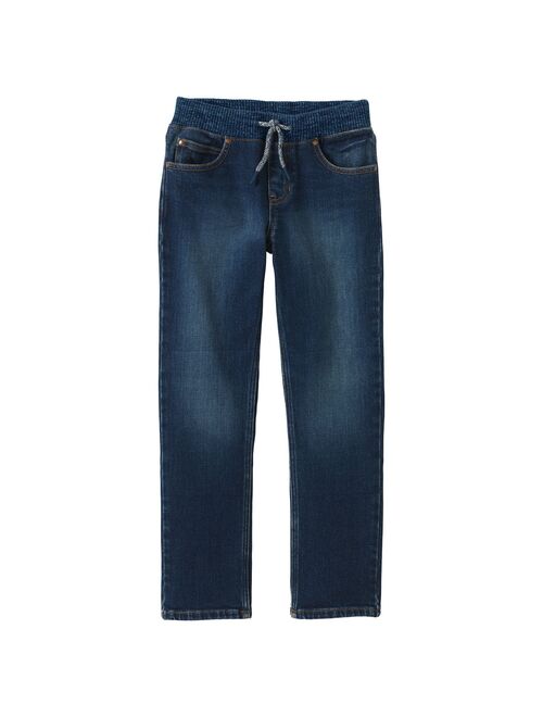 Boys 4-20 Lands' End Boys Iron Knee Stretch Pull-On Jeans in Regular, Husky & Slim