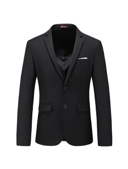 MOGU Men's Spring Autumn Cotton Blazers Fashion Leisure Suit Jacket Wedding Slim Fit Solid Color Blazer Large Size M to 6XL