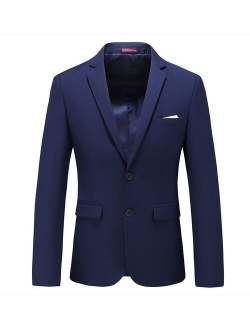 MOGU Men's Spring Autumn Cotton Blazers Fashion Leisure Suit Jacket Wedding Slim Fit Solid Color Blazer Large Size M to 6XL