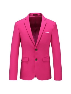 MOGU Men's Spring Autumn Cotton Blazers Fashion Leisure Suit Jacket Wedding Slim Fit Solid Color Blazer Large Size M to 6XL