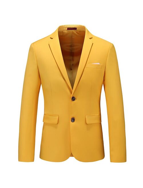 MOGU Men's Spring Autumn Cotton Blazers Fashion Leisure Suit Jacket Wedding Slim Fit Solid Color Blazer Large Size M to 6XL