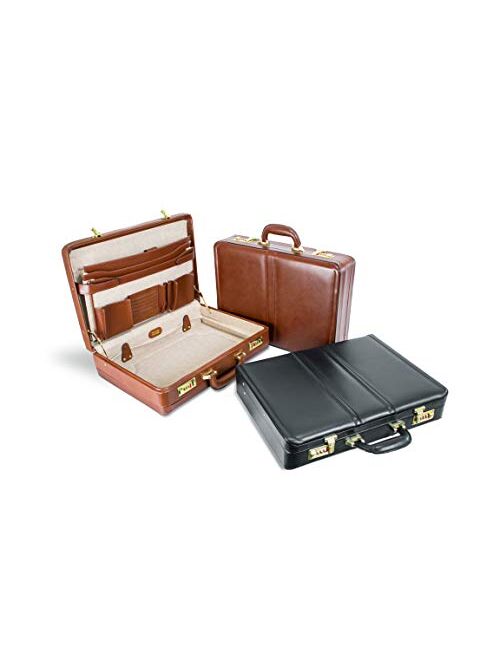 McKleinUSA V Series, Daley, Top Grain Cowhide Leather, Leather 3.5" Attaché Briefcase, Brown (80434), 18 L x 3 5 W x 13 H