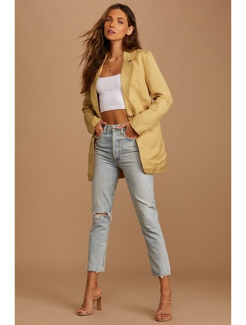 Lulus Just Business Beige Blazer