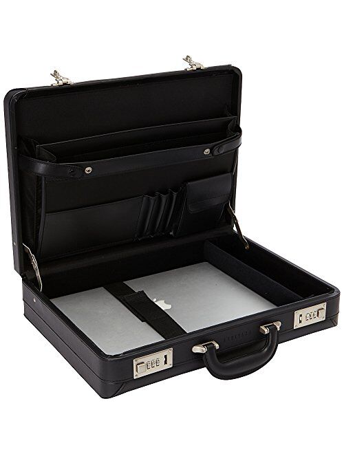 Heritage Travelware Vinyl Single Compartment 17.3” Laptop Case with Secure Combination Lock Briefcase, Black, One Size