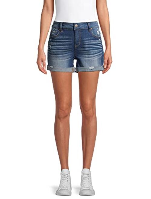 Time and Tru Women's Mid-Rise Denim Shorts