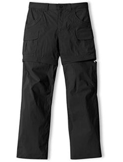 Girls' Hiking Cargo Pants, UPF 50  Quick Dry Convertible Zip Off Pants, Outdoor Camping Pants
