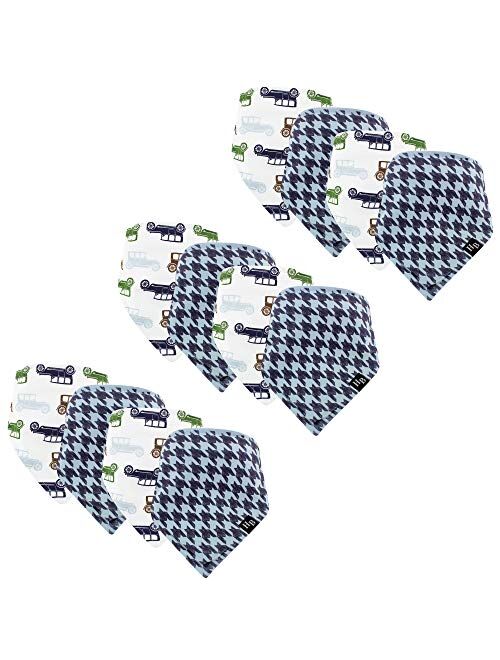 Hudson Baby Infant Boy Cotton Bandana Bibs 4pk, Airplane, One Size