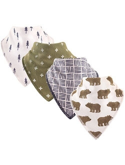 Baby Infant Boy Cotton Fleece Bandana Bibs 4pk, Bear, One Size