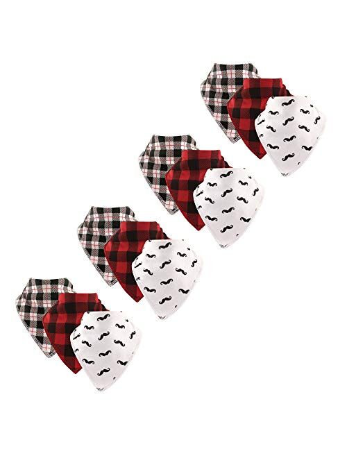 Hudson Baby Infant Boy Cotton Fleece Bandana Bibs 4pk, Bear, One Size