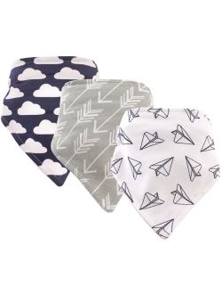 Baby Infant Boy Cotton Bandana Bibs 3pk, Paper Airplane, One Size