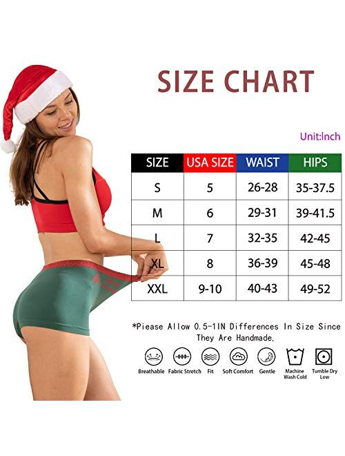 DEEP TOUCH Womens Seamless Underwear Boyshort Ladies Panties Spandex Panty Workout Boxer Briefs 5-Pack