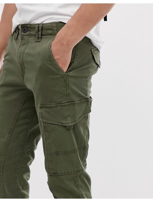 Jack & Jones Intelligence cuffed cargo pants in green