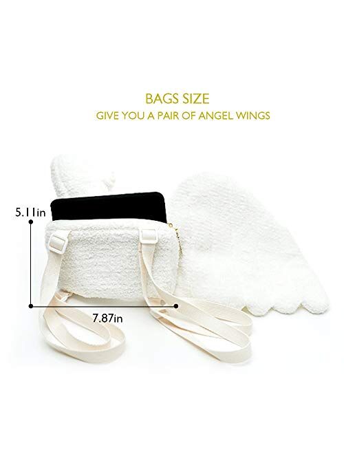 YOMORIO Womens Cute Wings Mini Bag Lolita Girls Angel Cosplay Costume Plush Casual Backpack