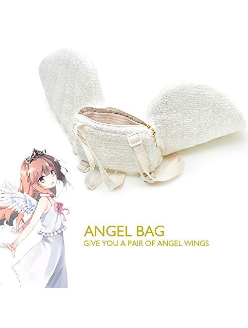 YOMORIO Womens Cute Wings Mini Bag Lolita Girls Angel Cosplay Costume Plush Casual Backpack