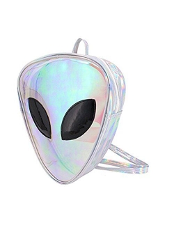 Aibearty Alien Backpack Holographic Triangle Rucksack Casual Bag