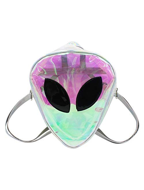 Aibearty Alien Backpack Holographic Triangle Rucksack Casual Bag