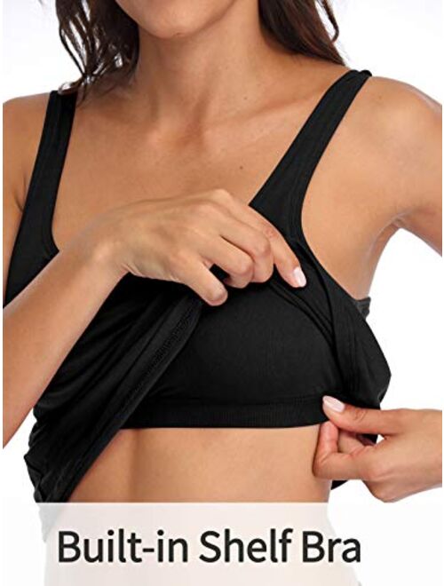 Buy V FOR CITY Women's Cotton Tank Top with Shelf Bra Adjustable