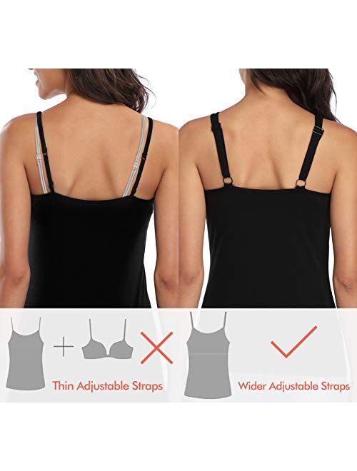 V FOR CITY Cotton Shelf Bra Camisoles Adjustable Spaghetti Strap