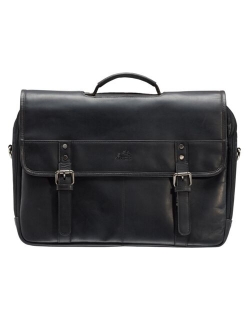 Mancini Men's Double Compartment Briefcase with RFID Secure Pocket for 15.6" Laptop and Tablet