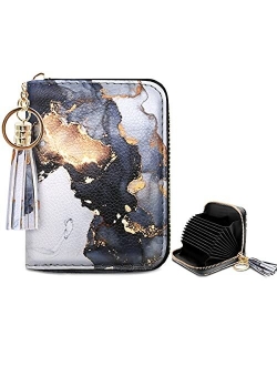 Women's Small Credit Card Wallet RFID Glitter Cute Credit Card Holder Wallets for Women