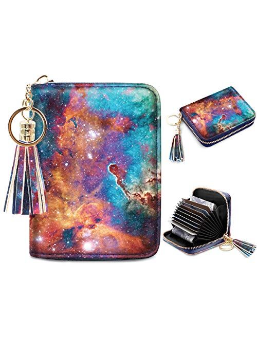 Women's Small Credit Card Wallet RFID Glitter Cute Credit Card Holder Wallets for Women