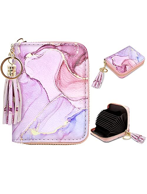 Women's Small Credit Card Wallet RFID Glitter Cute Credit Card Holder Wallets for Women