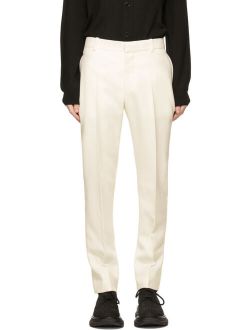 White Wool Cigarette Trousers