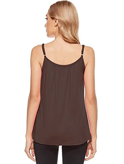 Buy jonivey Women Camisole with Removable Shelf Bra Spaghetti Straps Lounge  Padded Cami Tank Top online
