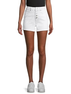 Women's High Rise 5 Button Denim Shorts