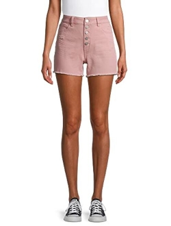 Women's High Rise 5 Button Denim Shorts