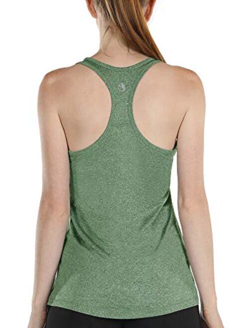 icyzone Workout Tank Tops with Built in Bra - Women's Racerback Athletic Yoga Tops, Running Exercise Gym Shirts