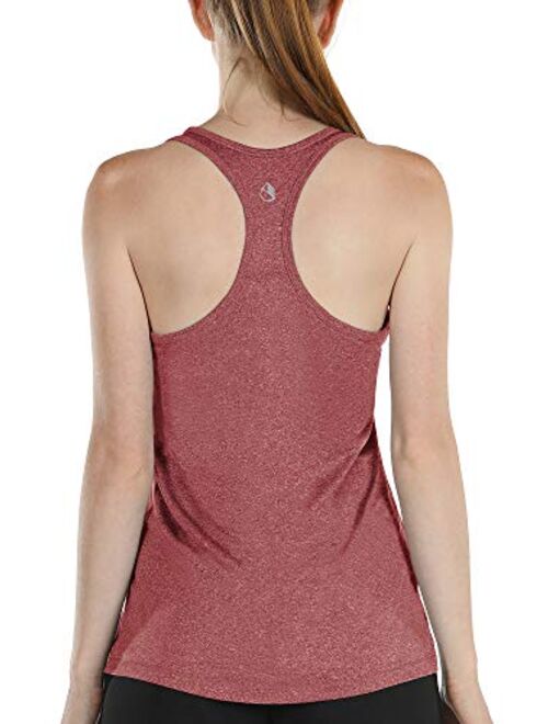 icyzone Workout Tank Tops with Built in Bra - Women's Racerback Athletic Yoga Tops, Running Exercise Gym Shirts