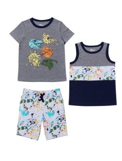 Little Boys Graphic T-shirt, Tank and Short Set, 3 Piece