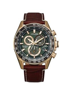 Eco-Drive Chronograph Brown Leather Strap Watch CB5919-00X