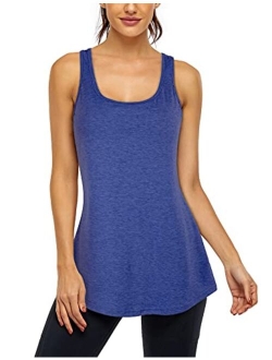 Cestyle Womens Workout Sports Yoga Racerback Tank Tops with Built in Bra Activewear