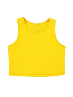 Move With You Women's Crop Tank Tops Longline Sports Bra with Built-in Bra Workout Running